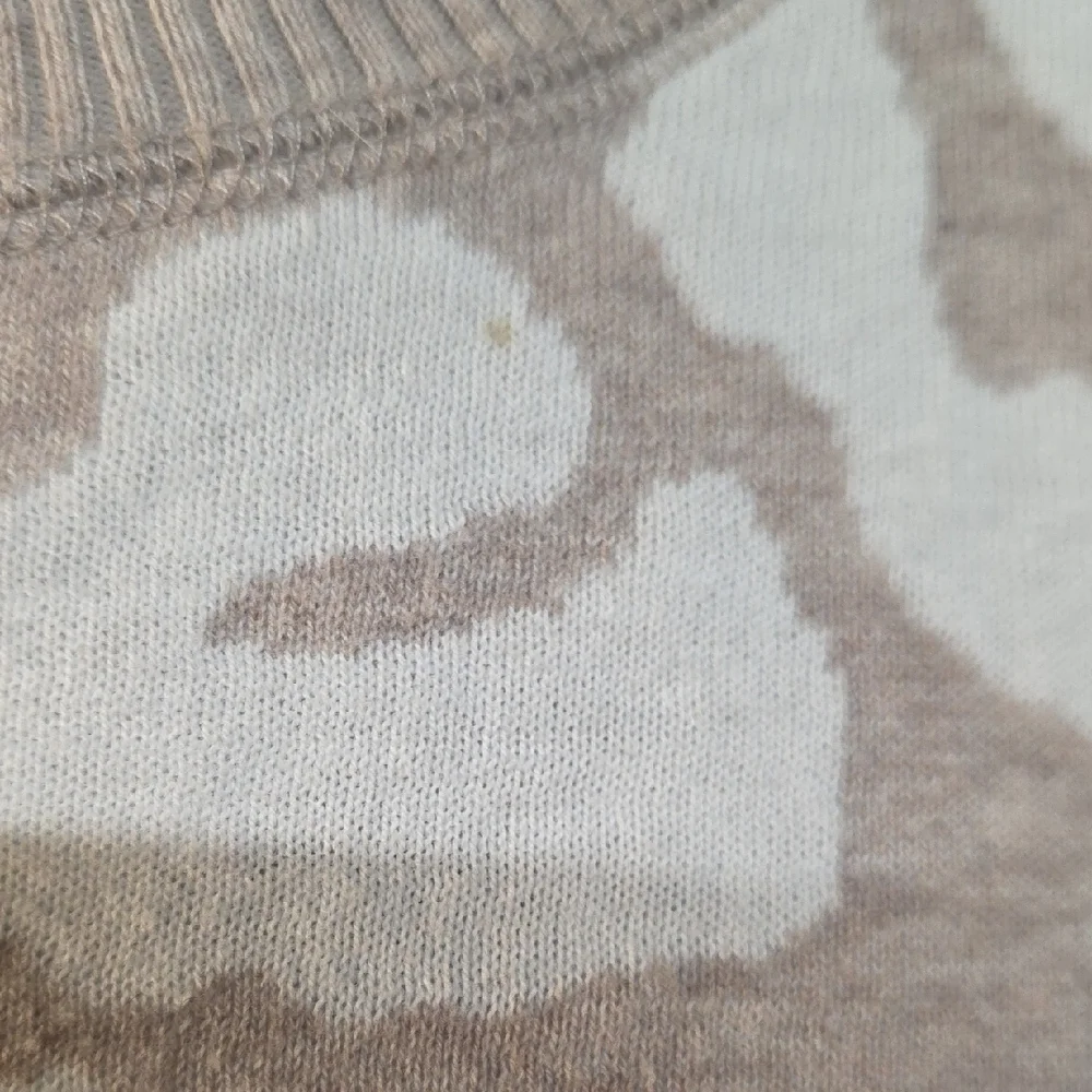 Express Beige and White Animal Print Sweater - Picture 2 of 6
